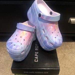 Rainbow Platform Crocs